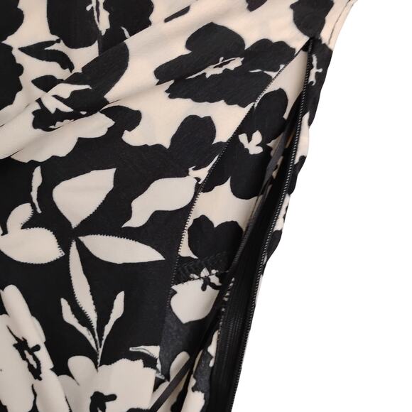 VRG Girl Dress Size 10 Black and beige Floral Print Tie at The Shoulders V Neck - Picture 12 of 12